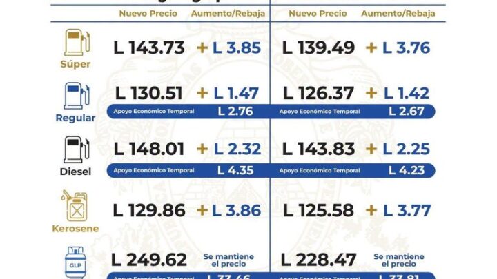 Surtidores de combustible con precios actualizados en una estación de servicio
