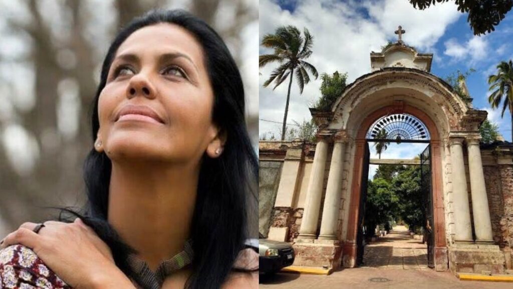 Placa con el nombre de Indira Murillo en un mausoleo del Cementerio General de Comayagüela.