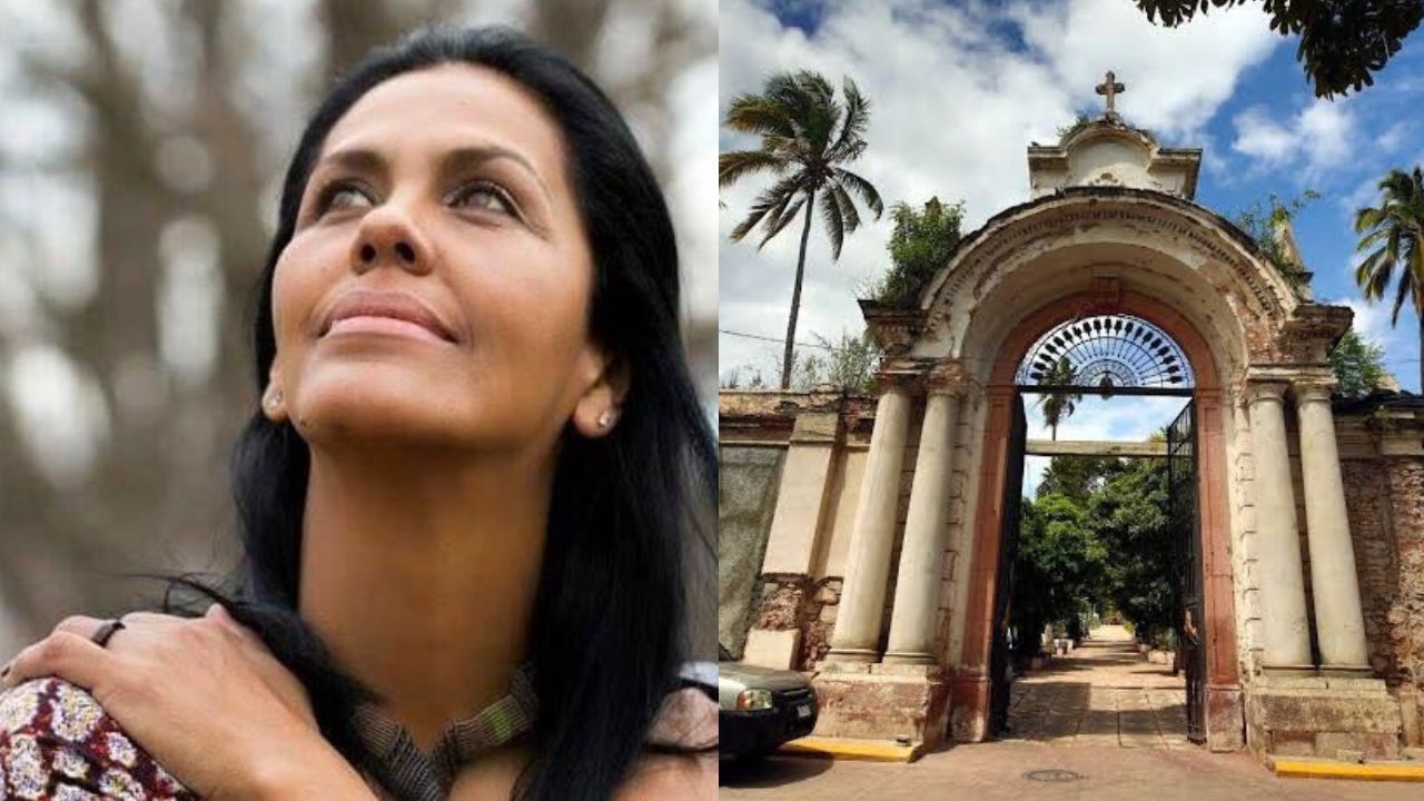 Placa con el nombre de Indira Murillo en un mausoleo del Cementerio General de Comayagüela.