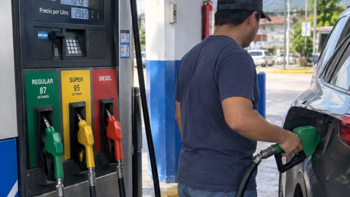 Tabla con precios de combustibles en Tegucigalpa y San Pedro Sula desde el 12 de octubre de 2026