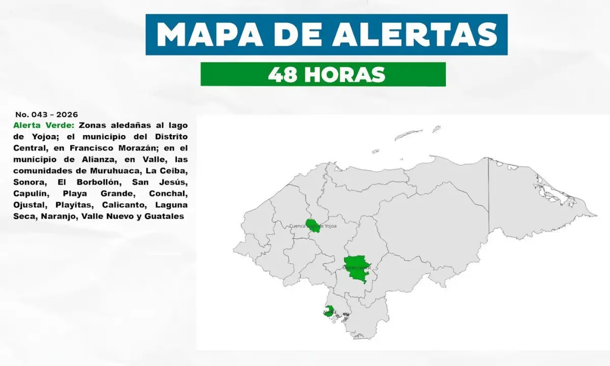 Lluvias en zonas vulnerables de Honduras bajo Alerta Verde de COPECO