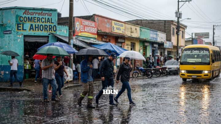 Mapa meteorológico de Honduras con pronóstico de lluvias y tormentas para este martes