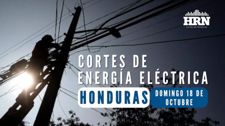 Mapa ilustrativo de cortes de energía programados por la ENEE en tres departamentos de Honduras