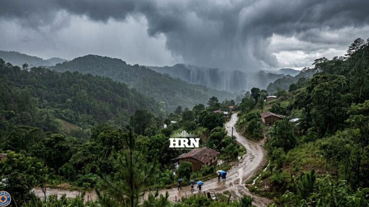 Mapa meteorológico de Honduras con pronóstico de lluvias intensas por dos vaguadas