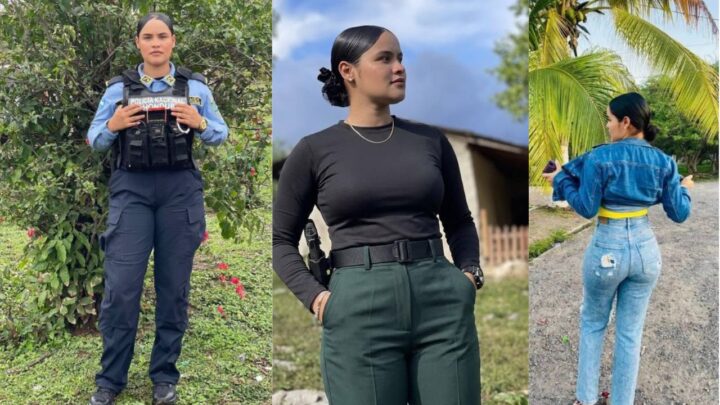 Agente policial Victoria Irías, cuyo despido fue notificado en Juticalpa por un caso relacionado con TikTok
