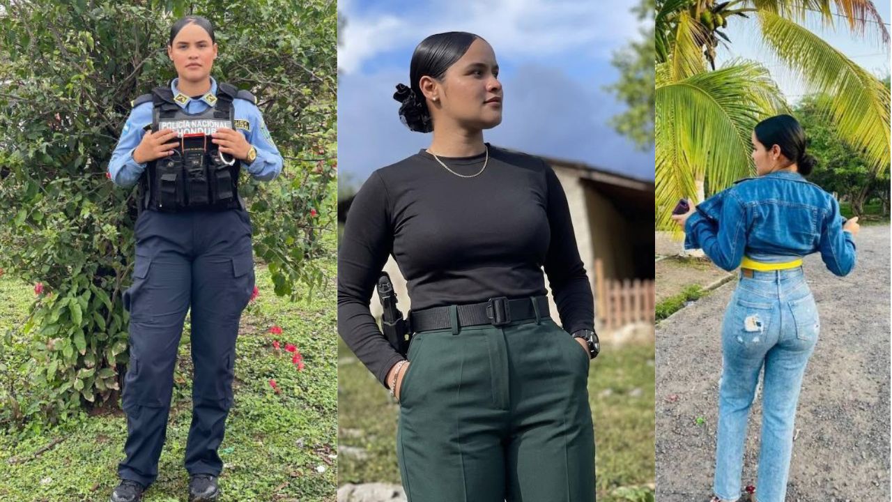 Agente policial Victoria Irías, cuyo despido fue notificado en Juticalpa por un caso relacionado con TikTok